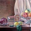 Brikena Shehi<br/>Radicchio e frutta, 2015, olio su tela, cm 50 x 70
