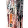 Mariana Papar<br/>LUomo del Telo, XVIII, 2009, tecnica mista, acrilico su legno, cellulosa e garza su tela, cm 150 x 18 x 18
