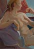 Donna con ventaglio - 1976, olio su tela, cm 40 x 80